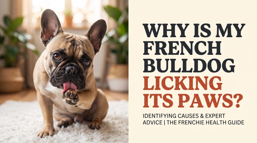 French Bulldog paw licking