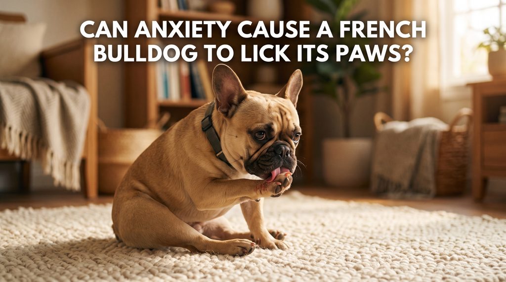 French Bulldog paw licking