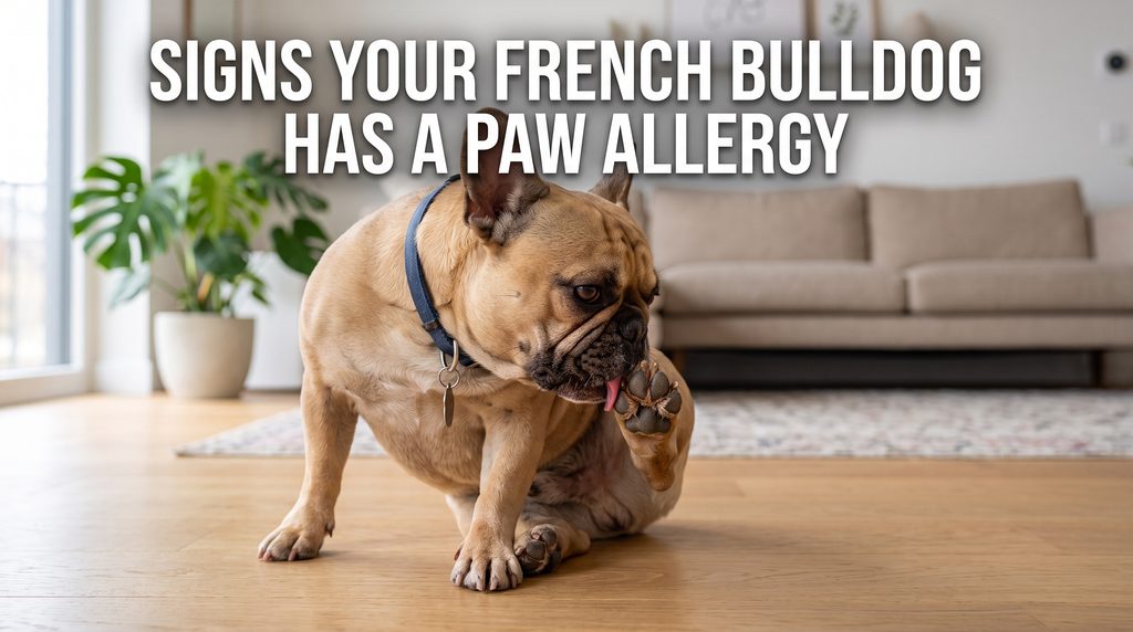 French Bulldog paw licking