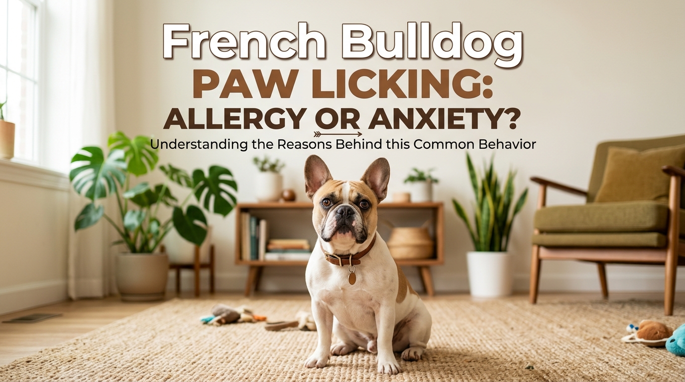 French Bulldog paw licking