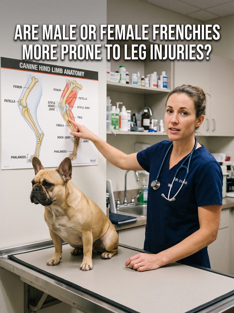 French Bulldog limping back leg