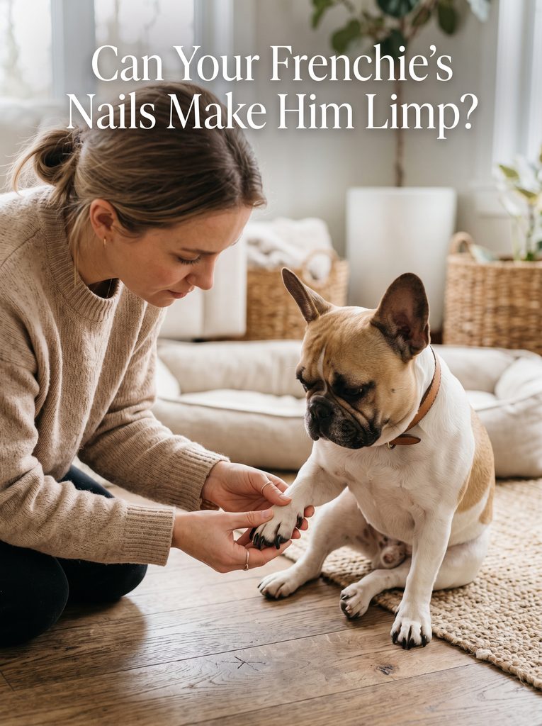 French Bulldog limping back leg