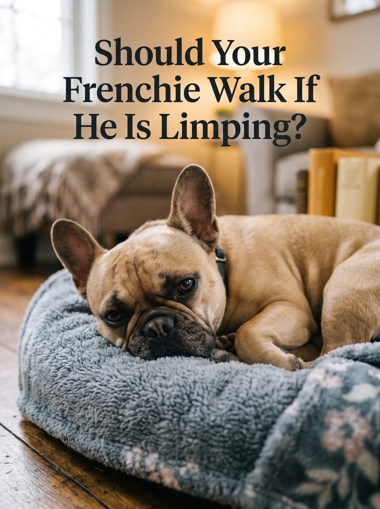 French Bulldog limping back leg