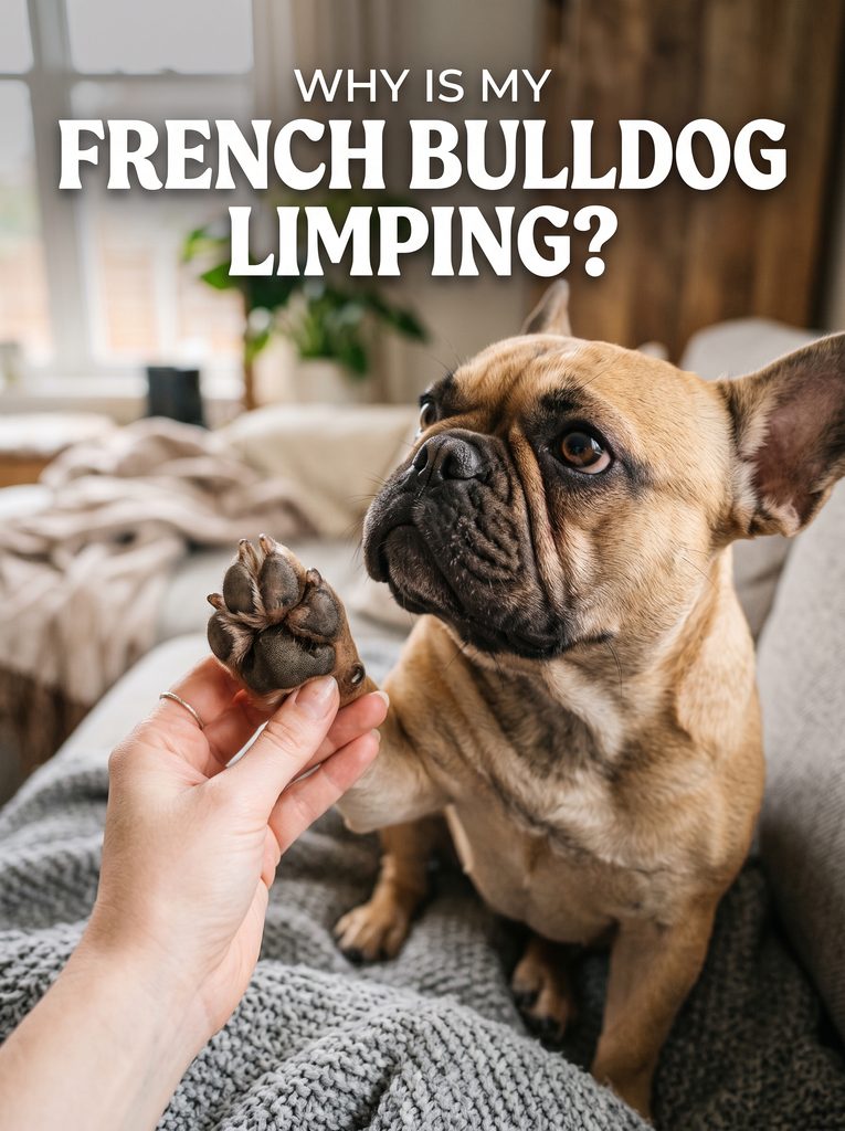 French Bulldog limping back leg